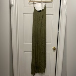 Blue Life maxi slip dress olive green tie dye print NWT